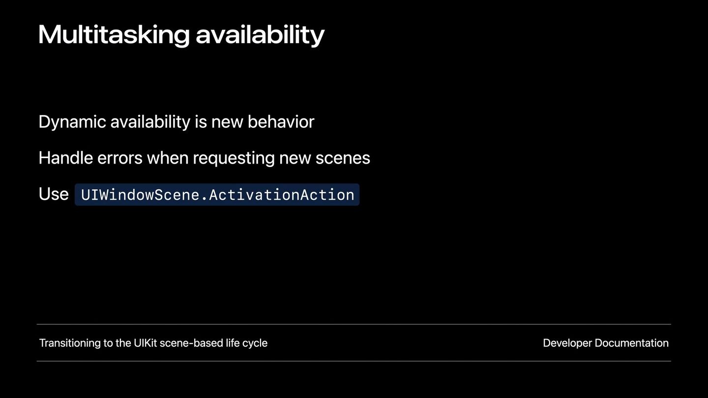 <b><code>UIWindowScene.ActivationAction</code></b> — корректный способ открыть новую сцену.